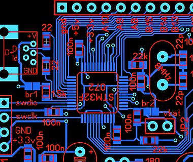 PCB-Layout eines STM32-Mikrocontrollers