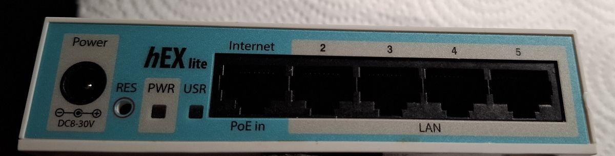 MikroTik hEX lite Router Anschlüsse
