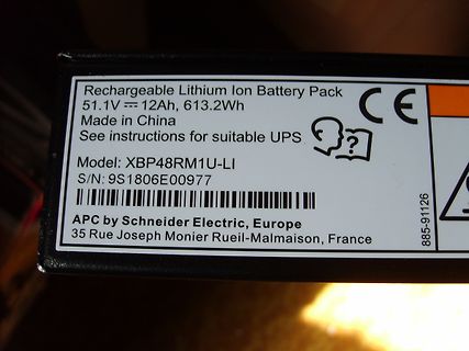 Typenschild eines Akku-Packs