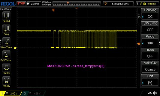 Oszilloskop-Screenshot eines digitalen Signals