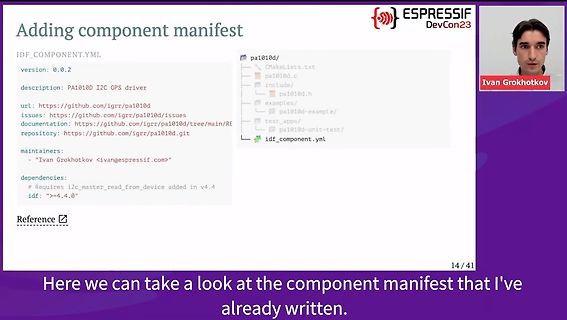 Präsentation einer Software-Komponenten-Manifestdatei