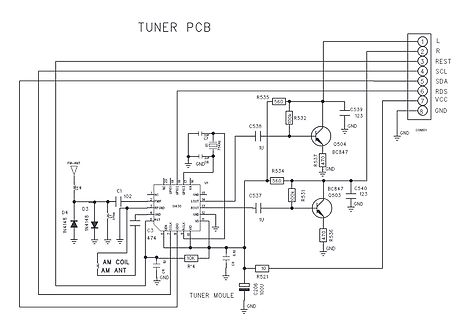 Schaltplan eines Tuner-PCB