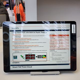 Abfotografierter Bildschirm mit onsemi Smart iToF Präsentation