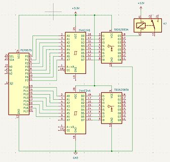 Schaltplan mit Transceivern und Relais