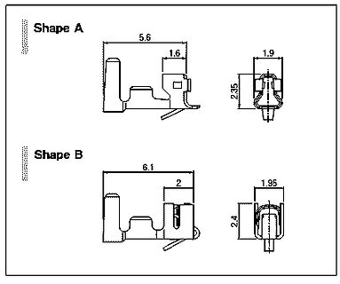 Technische Zeichnung von zwei Bauteilformen mit Bemaßung