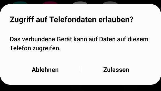 Smartphone-Berechtigungsdialog