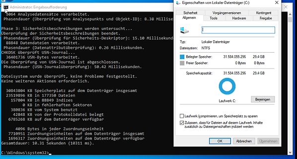 Windows Eigenschaften von Laufwerk C: