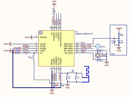 Schaltplan eines AB5616A Mikrocontrollers