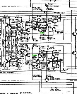 Elektronischer Schaltplan mit Transistoren und Widerständen