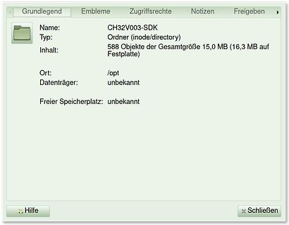 Dateieigenschaften eines Ordners unter Linux/Unix