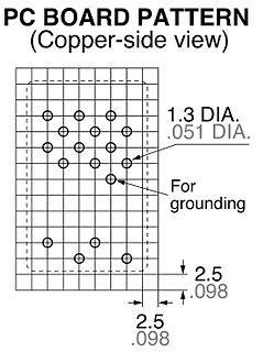 PC Board Pattern Kupfer-Seite Ansicht