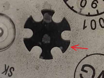 Detailaufnahme eines Bauteils oder Markierung