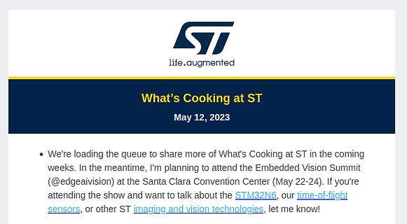 ST Text über Embedded Vision Summit