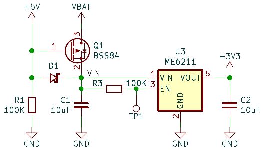 Schaltplan mit MOSFET und Spannungsregler