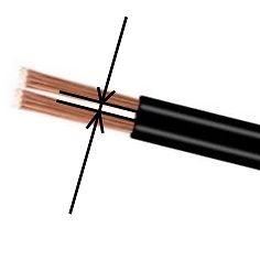 Abisoliertes Kabel mit Kupferdrähten
