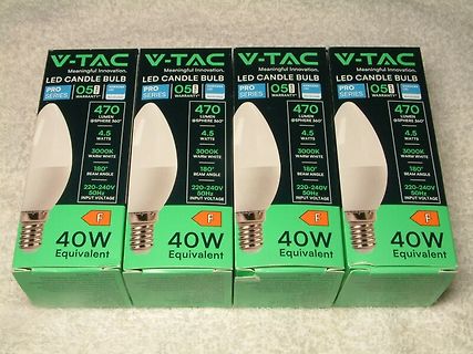 Vier Packungen V-TAC LED-Kerzenlampen