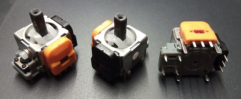 Drei mechanische Tastenschalter