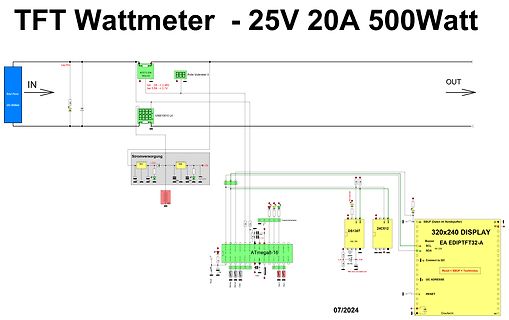 Schaltplan eines TFT-Wattmeters
