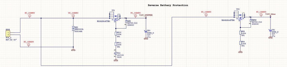 Schaltplan einer Batterie-Verpolungsschutzschaltung