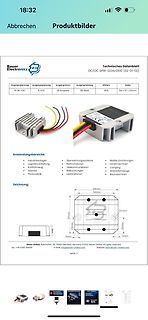 Technisches Datenblatt eines DC/DC Wandlers