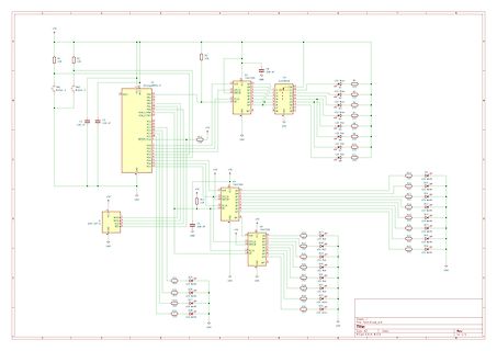 Schaltplan einer Mikrocontroller-Schaltung mit LEDs