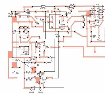 Schaltplan eines elektronischen Schwingkreises oder Verstärkers