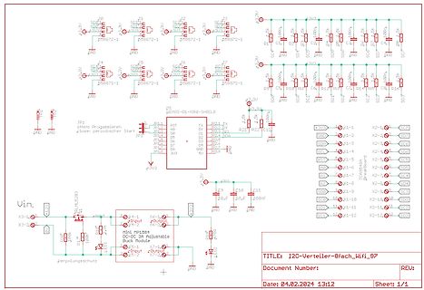 Schaltplan eines I2C-Verteilers und Netzteils
