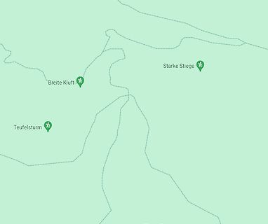 Kartenausschnitt mit Wanderwegen und Ortsnamen