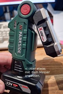 Parkside Akku-Multitool mit Bosch Akku