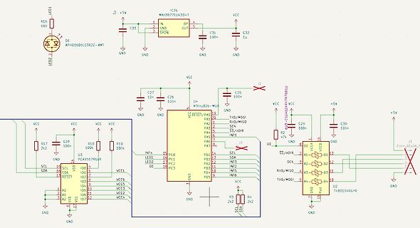 Schaltplan mit ATtiny826 und MAX887
