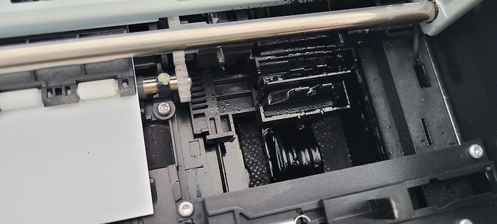 Innenansicht eines Druckmechanismus