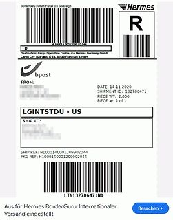 Versandlabel von Hermes und bpost