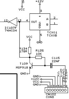 Schaltplan mit Inverter, Transistor und Steckverbinder