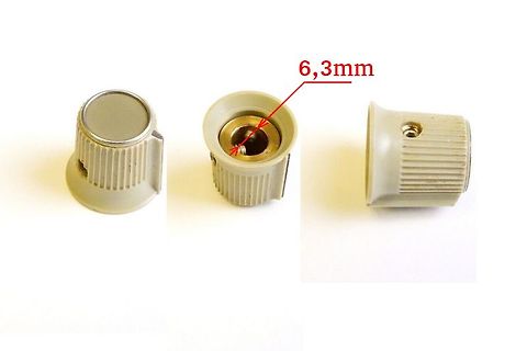 Drei Ansichten eines Potentiometers mit Maßangabe