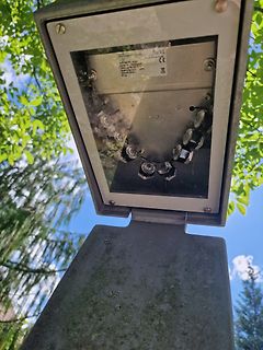 Innenansicht einer Straßenlaterne mit LED-Modulen