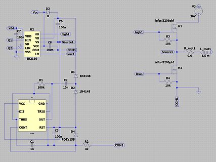 Schaltplan einer Gate-Treiber-Schaltung mit MOSFETs