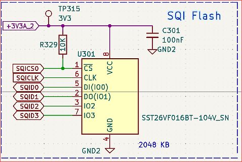 Schaltplan eines SQI Flash Speichers