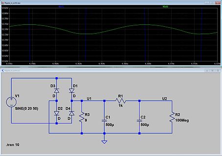 LTspice Simulation Schaltplan und Oszilloskop-Wellenform