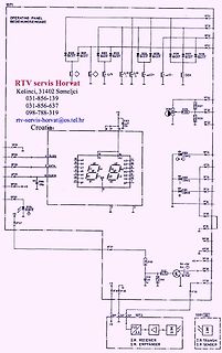 Elektronischer Schaltplan mit Mikrocontroller und IR-Empfänger