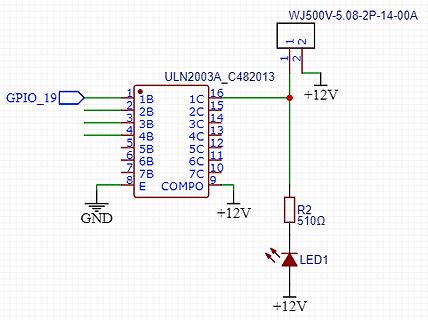 Schaltplan mit ULN2003A Treiber und LED