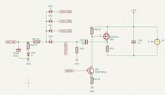 Schaltplan eines elektronischen Schaltungsteils