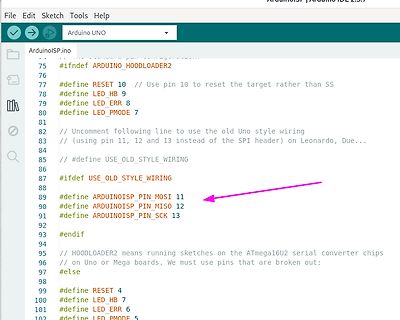 Code-Ausschnitt aus der Arduino IDE