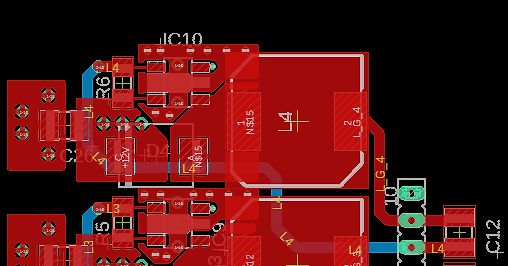 CAD-Ansicht eines Leiterplatten-Layouts