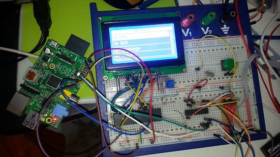 Aufbau mit Raspberry Pi, Breadboard und Display