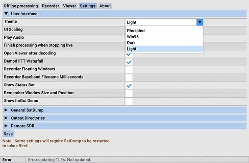 Einstellungen der Benutzeroberfläche einer Software