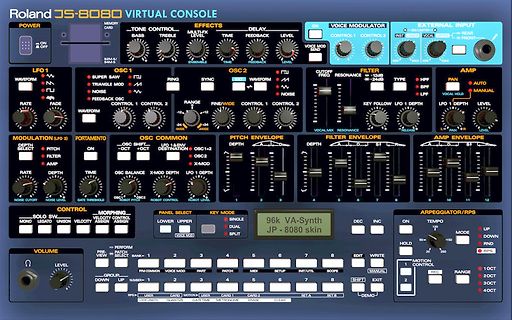 Virtuelle Konsole eines Roland JS-8080 Synthesizers