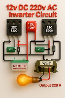 3D-Illustration eines 12V DC zu 220V AC Inverters