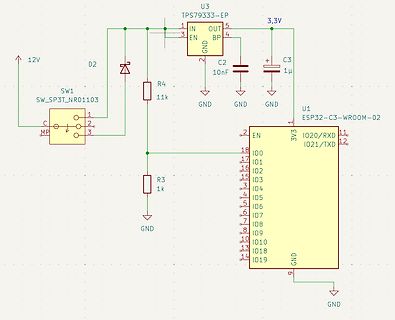 Schaltplan mit ESP32 und Spannungsregler