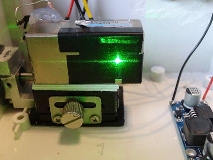 Aufbau mit Laserdiode und Elektronikmodul