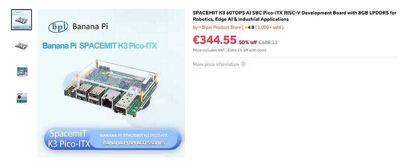 Produktseite Banana Pi SPACEMIT K3 Pico-ITX
